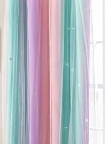 1pc Lace Curtain, Modern Double Layer Blackout Curtain For Home Decor