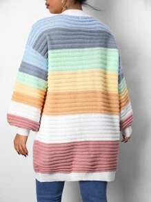 SHEIN EZwear 冬季拼色落肩开衫 - 彩色 - 查看 2