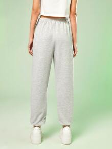 The Powerpuff Girls | ROMWE Cartoon Graphic Sweatpants - Light Grey - View 3