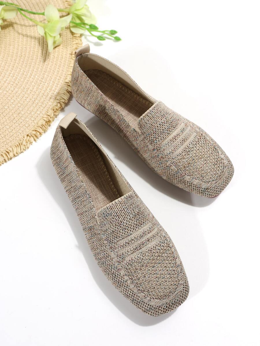 Women Multi Color Loafers, Knit Slip On Elegant Flats For Casual SHEIN UK
