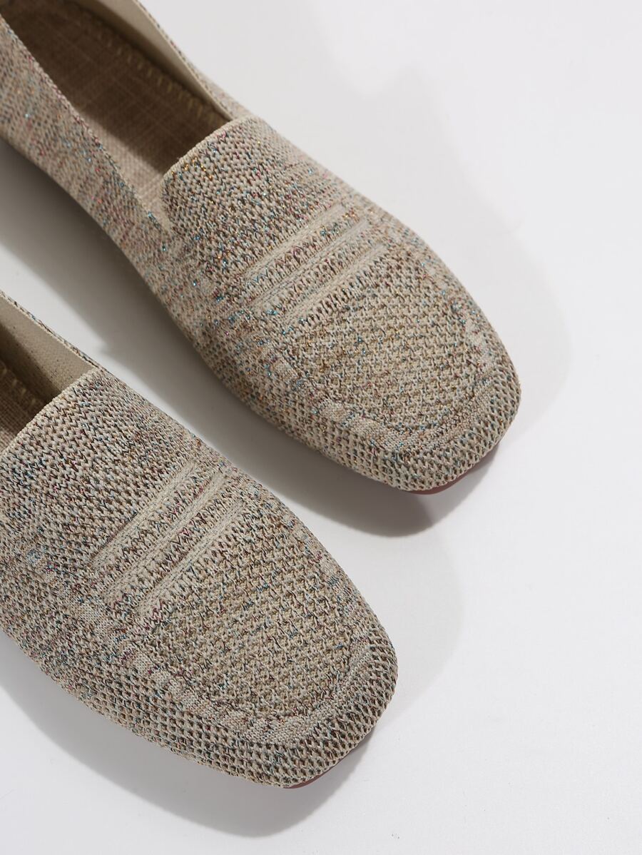 Women Multi Color Loafers, Knit Slip On Elegant Flats For Casual SHEIN UK