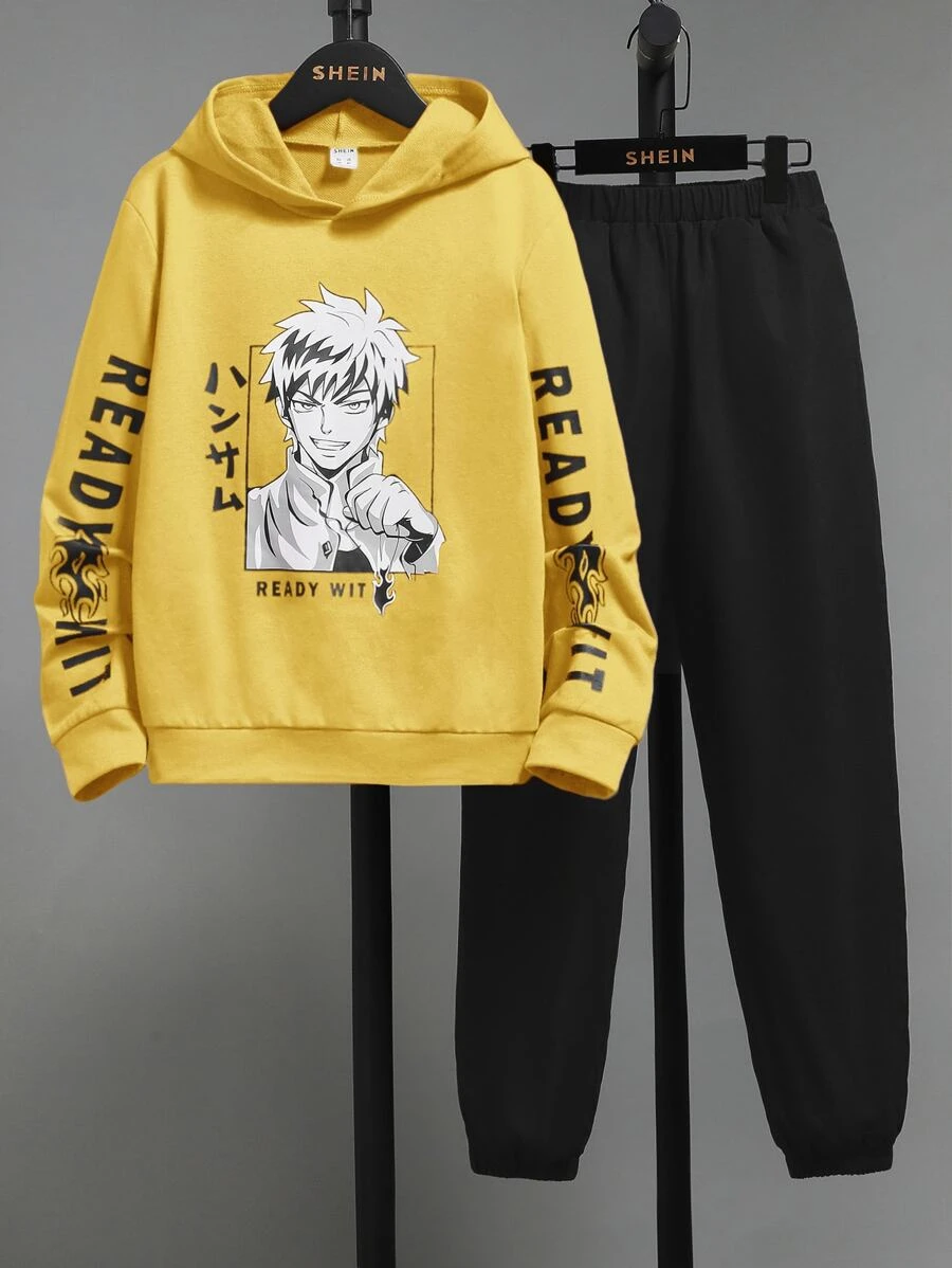 SHEIN Bộ hai mảnh Trai Túi Con số Lá thư Giải trí - Nhiều màu - Xem 1