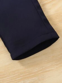 Niños Pantalones rectos unicolor - Azul Marino - Ver 6