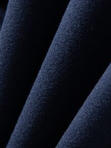 Manfinity Homme Men 1pc Long Sleeve Button Front Flap Pocket Overcoat , Fall Winter - Navy Blue - View 3