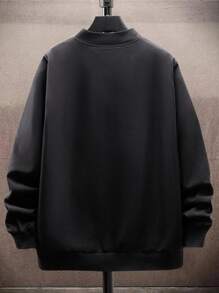 Manfinity Lỏng lẻo phù hợp Nam Thư được vá Tương phản Đường may bên Áo khoác bomber Không có Áo thun - màu đen - Xem 2