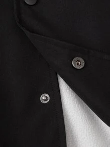 Manfinity Lỏng lẻo phù hợp Nam Thư được vá Tương phản Đường may bên Áo khoác bomber Không có Áo thun - màu đen - Xem 4