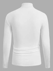 Manfinity NiteLyfe Men Mock Neck Solid Tee - White - View 2