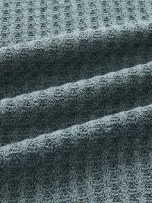 Manfinity Men Turtleneck Waffle Knit Tee - Mint Green - View 5