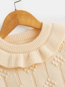 Niñitas Jersey ribete con fruncido de hombros caídos - Albaricoque - Ver 3