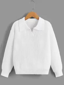 Chicas Jersey de hombros caídos - Blanco - Ver 1