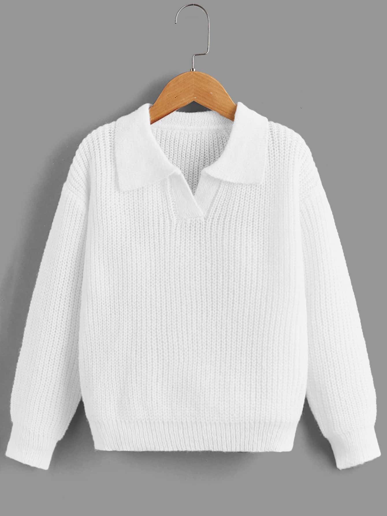 Chicas Jersey de hombros caídos - Blanco - Ver 1