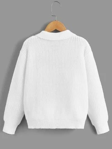 Chicas Jersey de hombros caídos - Blanco - Ver 2