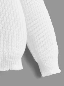 Chicas Jersey de hombros caídos - Blanco - Ver 4