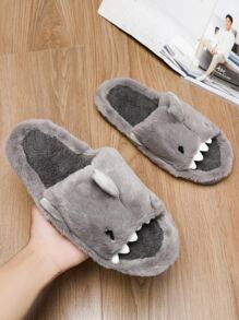 Men's Plush Lined Cat Paw Slip-On Slippers, Warm Anti-Slip Indoor Home Slippers For Winter - Coffee Brown - View 5
