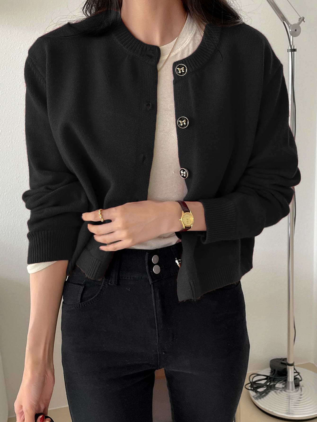 DAZY Button Front Cardigan,Long Sleeve Tops,Fall Clothes Jacket