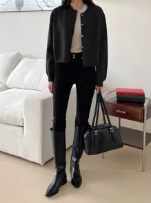 DAZY Button Front Cardigan,Long Sleeve Tops,Fall Clothes Jacket