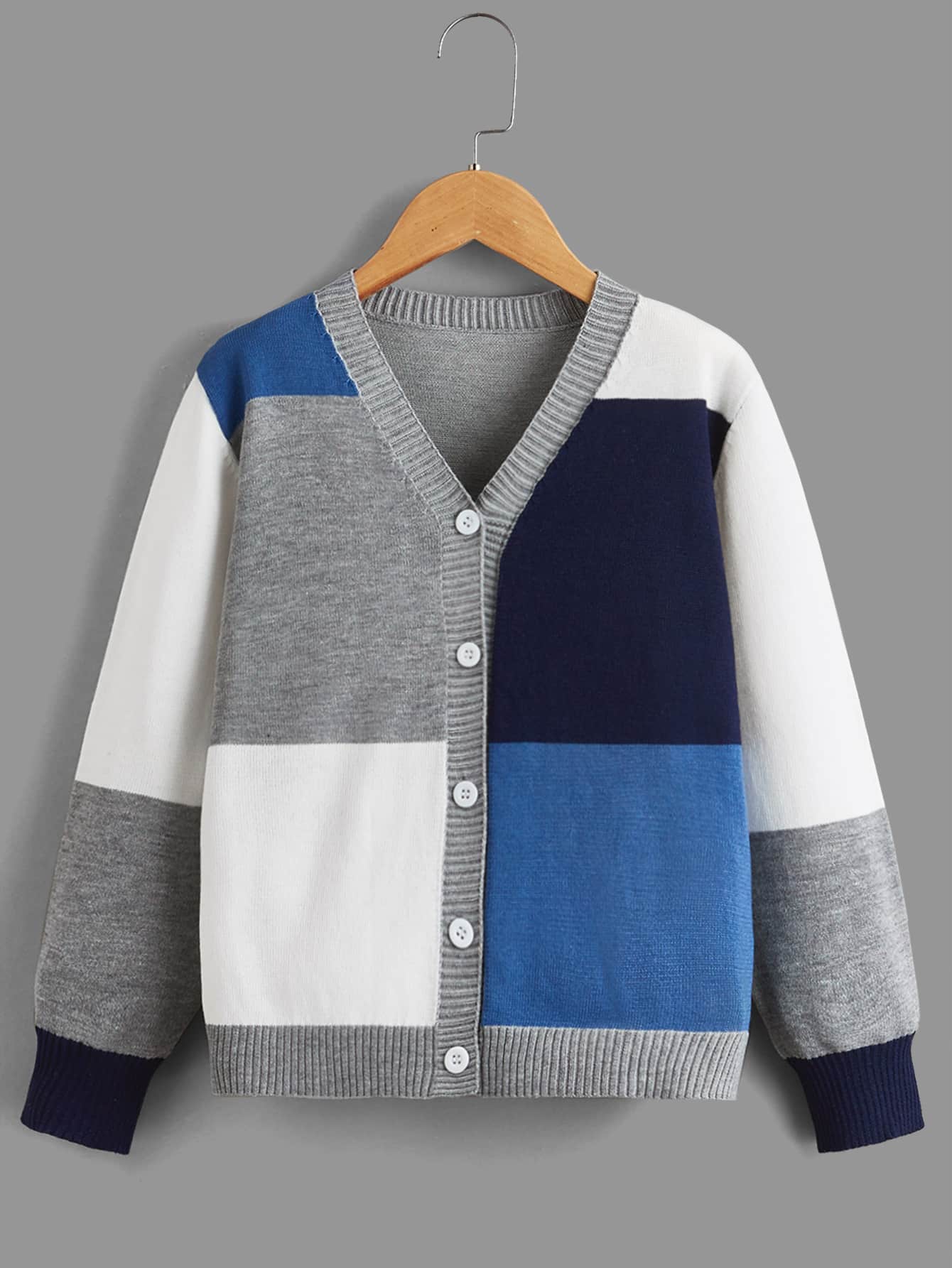 Boys Colour Block Cardigan - Multicolor - View 1