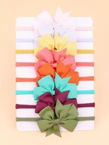 8pcs Baby Bow Decor Hair Band