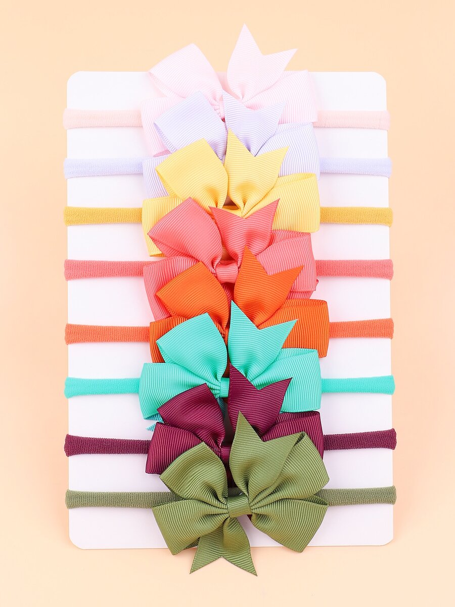 8pcs Baby Bow Decor Hair Band