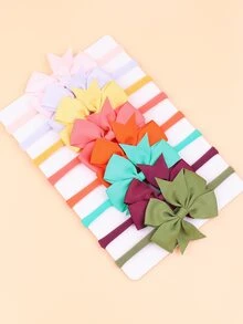 8pcs Baby Bow Decor Hair Band