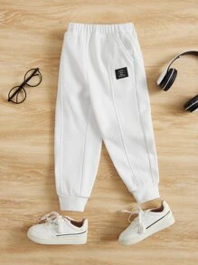 SHEIN Quần thể thao in slogan trẻ trung, giản dị và đơn giản cho trang phục mùa hè - trắng - Xem 1