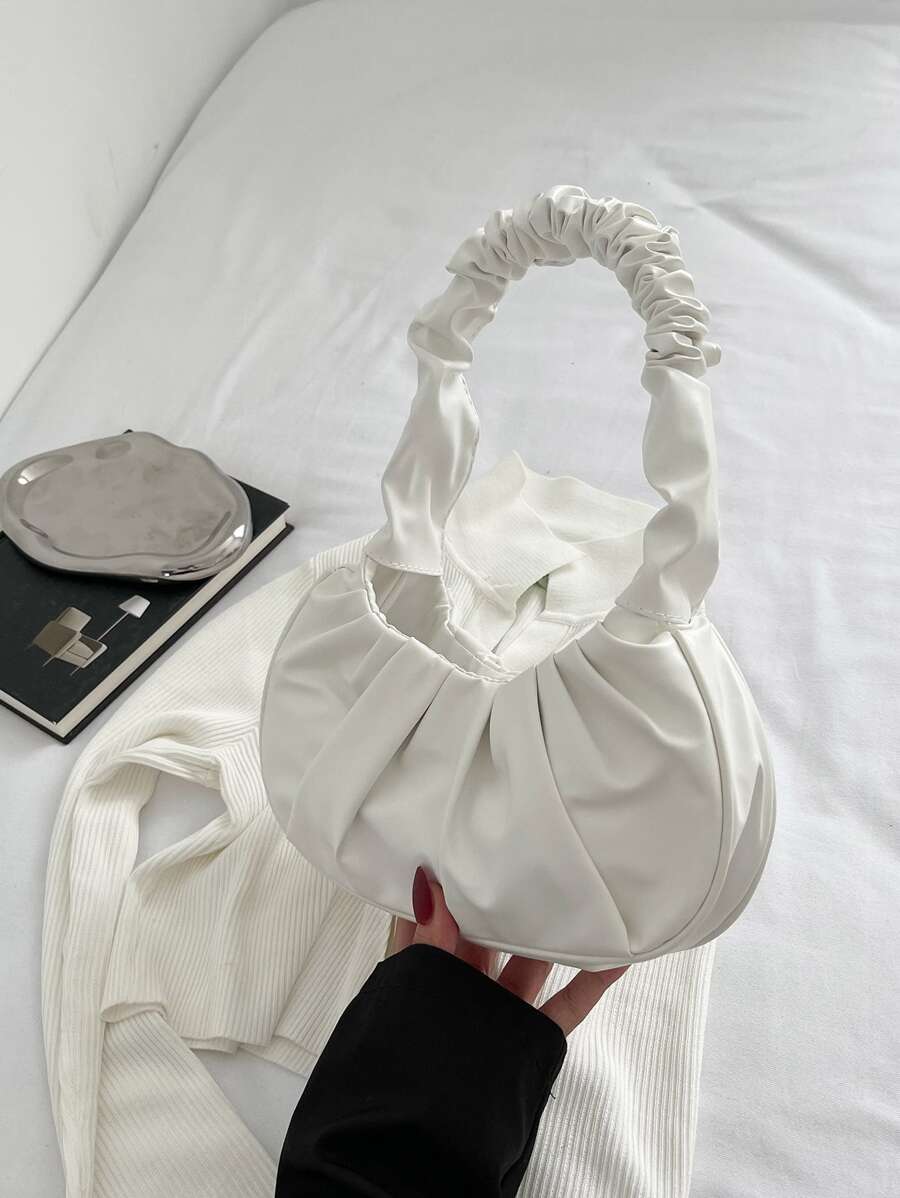 Bolso fruncido mini asa superior - Blanco - Ver 1