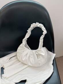 Bolso fruncido mini asa superior - Blanco - Ver 2