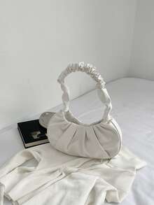 Bolso fruncido mini asa superior - Blanco - Ver 3