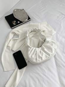 Bolso fruncido mini asa superior - Blanco - Ver 6