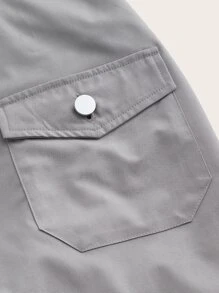 SHEIN ICON 翻蓋口袋腰帶半身裙