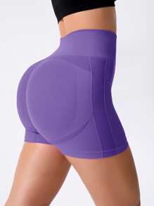 Easithlete Tummy Control Sports Shorts - Violet Purple - View 3