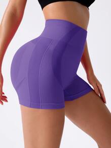 Easithlete Tummy Control Sports Shorts - Violet Purple - View 4