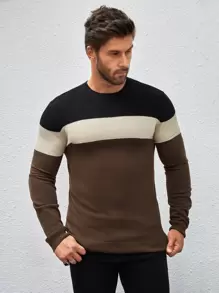 Manfinity Homme Áo len nam Khối Màu Giải trí - Nhiều màu - Xem 4