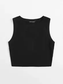 SHEIN EZwear Women Summer Casual Solid Crop Tank Top