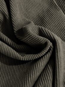 Manfinity Roghcode Men 1pc Corduroy Solid Shirt - Dark Grey - View 6