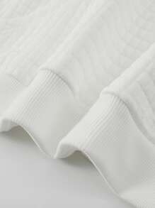 Manfinity Homme Men Letter Patched Drop Shoulder Hoodie - White - View 5