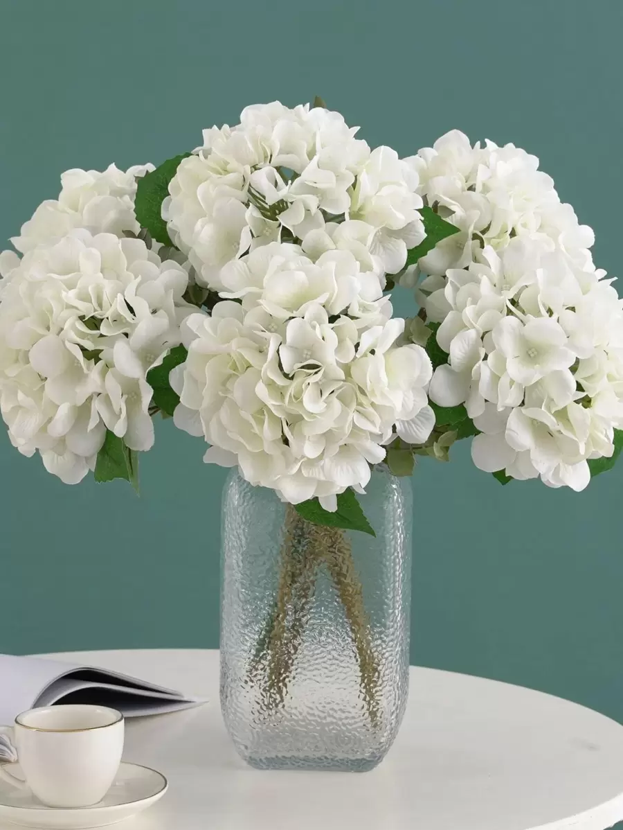 1 件/6 件人造绣球花束适用于婚礼装饰、家居装饰、客厅、餐厅、卧室、新娘婚礼花、手腕花、胸花、生日派对用品、新年礼物、情人节、礼物