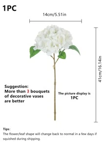 1 件/6 件人造绣球花束适用于婚礼装饰、家居装饰、客厅、餐厅、卧室、新娘婚礼花、手腕花、胸花、生日派对用品、新年礼物、情人节、礼物