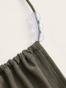 SHEIN ICON Damska odzież dwuczęściowa Asymetryczny Bez Pleców Ściągacz Falbankowe brzegi Kokardka z tyłu Prosty Seksowne