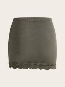 SHEIN ICON Damska odzież dwuczęściowa Asymetryczny Bez Pleców Ściągacz Falbankowe brzegi Kokardka z tyłu Prosty Seksowne