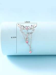 完美穿孔水钻和心形装饰肚脐环不锈钢磁性隔膜身体首饰礼物女士非穿孔情人节