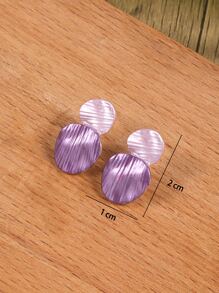3pcs Asymmetric Decor Jewelry Set - Purple - View 5