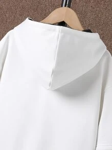 Tween Boy Slogan Graphic Patch Detail 2 In 1 Sweatshirt - White - View 4