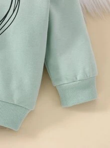 Baby Heart Print Sweatshirt & Joggers - Multicolor - View 5