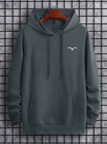 Manfinity Homme Áo nỉ Nam Dây kéo Túi Thú vật Giải trí - Xám - Xem 1