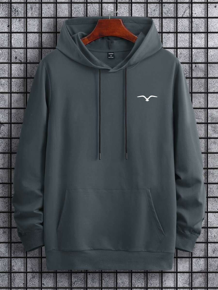 Manfinity Homme Áo nỉ Nam Dây kéo Túi Thú vật Giải trí - Xám - Xem 1