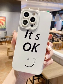 Funda para móvil con estampado de letra - Beis - Ver 1