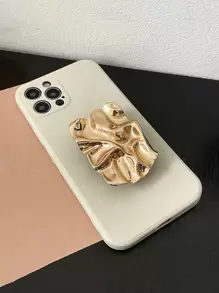 1 Ốp Điện Thoại Họa Tiết Sóng Kim Loại Tương Thích Với iPhone 15 Pro Max, Xiaomi - Màu be - Xem 1