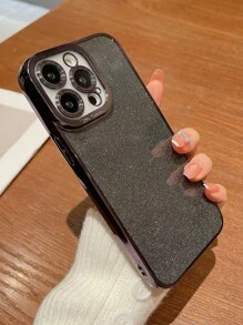 邊框拼接透明手機殼帶閃光紙 - 黑色 - 查看 4