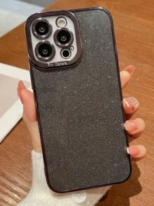 邊框拼接透明手機殼帶閃光紙 - 黑色 - 查看 1